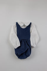 Lee Sunsuit in Cadet Blue Non-Wrinkle Corduroy
