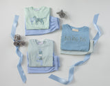 Boy Tee Long Sleeve Sky Blue with Ho Ho Ho