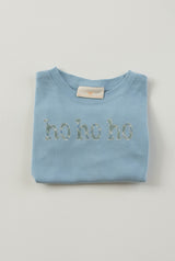 Boy Tee Long Sleeve Sky Blue with Ho Ho Ho