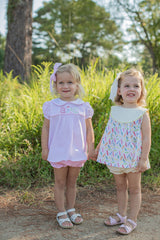 Greta Top Short Sleeve in Pink Superfine Twill