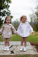 Greta Top Long Sleeve in White Pique