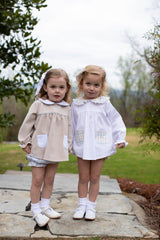 Greta Top Long Sleeve in White Pique