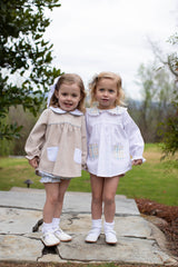 Greta Top Long Sleeve in Toast Non-Wrinkle Corduroy
