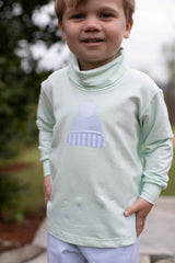 Turtleneck Premium in Icy Mint Knit with Snow Hat