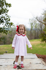 Charlotte Dress in Bitty Dot Red Pique