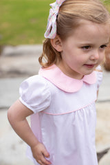 Greta Top Short Sleeve in Bitty Dot Pink Pique