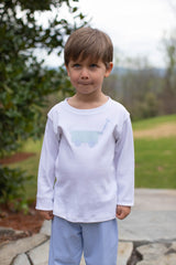 Boy Tee Long Sleeve White with Wagon