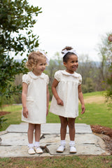 Olivia Apron Dress in Ivory Non-Wrinkle Corduroy
