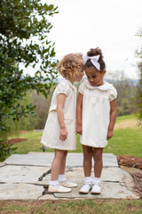 Olivia Apron Dress in Ivory Non-Wrinkle Corduroy