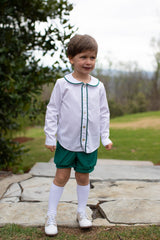 Fitz Shirt Long Sleeve in White Pique