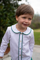 Fitz Shirt Long Sleeve in White Pique