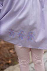 Avery Top Long Sleeve in Lilac Pique