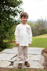Ankle Elastic Pants in Toast Non-Wrinkle Corduroy