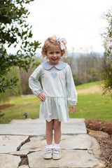 Layton Knit Dress Long Sleeve Premium in Light Blue Knit