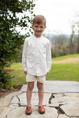 Boy Shorts in Ivory Non-Wrinkle Corduroy