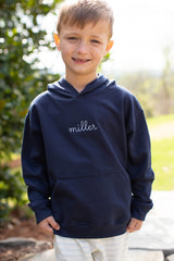 Fleece Hoodie Navy w/ Handwritten Name