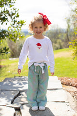 Boy Tee Long Sleeve White with Santa