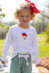 Boy Tee Long Sleeve White with Santa