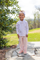 Rosson Knit Pants Premium in Pink Gingham Knit