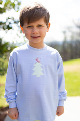 Boy Tee Long Sleeve Premium in Blue Gingham Knit