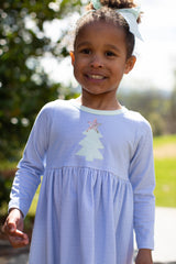 Sophie Knit Dress Long Sleeve Premium in Blue Gingham Knit