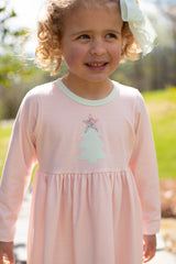 Sophie Knit Dress Long Sleeve Premium in Pink Gingham Knit