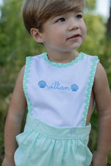 Brady Button-On Bubble w/ Ric Rac in Seafoam Pique