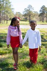 Sadie Skort in Cherry Red Corduroy