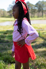 Sadie Skort in Cherry Red Corduroy