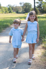 Finn Shorts in Aqua Microcheck