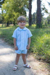 Finn Shorts in Aqua Microcheck