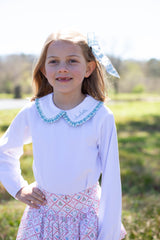 Sutter Knit Top Long Sleeve Basic in White Knit