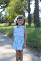 Megan Bubble Skirt in Aqua Microcheck