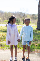 Tyson Shirt Long Sleeve in French Blue Check