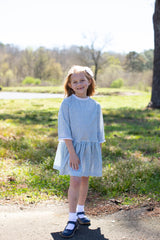 Mary Reddoch Dress 3/4 Sleeve in La Flor Blue
