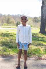 Fitz Shirt Long Sleeve in Ecru Pique