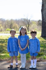 Fitz Shirt Long Sleeve in Marine Blue Non-Wrinkle Corduroy