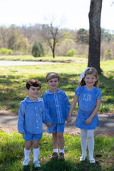 Beth Top in Marine Blue Non-Wrinkle Corduroy