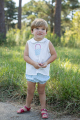 David Shirt Sleeveless in Ivory Gauze
