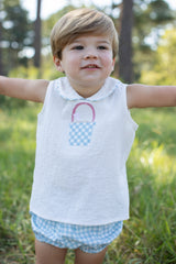 David Shirt Sleeveless in Ivory Gauze
