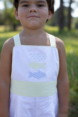Stuart Playsuit in White Superfine Twill