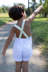 Stuart Playsuit in White Superfine Twill