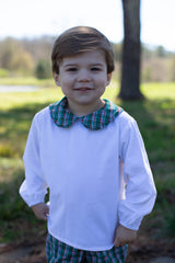 David Shirt Long Sleeve in White Corduroy