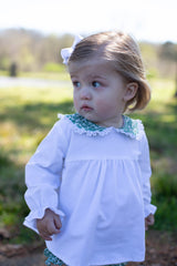 Greta Top Long Sleeve in White Corduroy