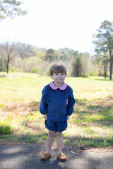 David Shirt Long Sleeve w/ Tabs in Cadet Blue Non-Wrinkle Corduroy