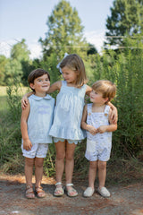 David Shirt Sleeveless in Palm Stripe Seersucker