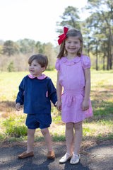 Allyson Top Short Sleeve in Red Windowpane