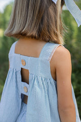 Maddie Top in Palm Stripe Seersucker