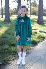 Avery Dress Long Sleeve in Emerald Velvet