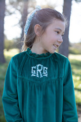 Avery Dress Long Sleeve in Emerald Velvet